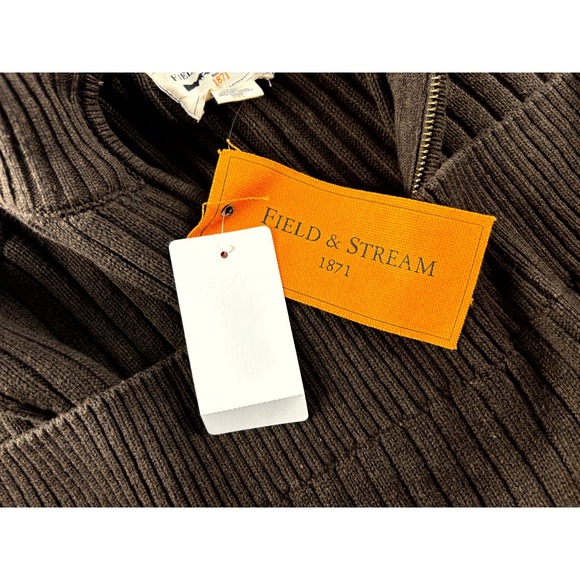 Field Stream 1/4 Zip Ribbed Knit Sweater Brown Mens 2XL NWT Fall Mock - Picture 6 of 11